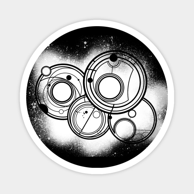 Gallifreyan Symbols Spray Paint (White) Magnet by Circulartz